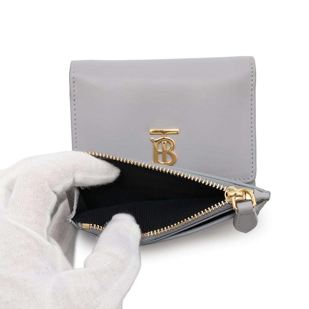 Burberry Wallet Tri fold Leather Logo Compact - Picture 6 of 9